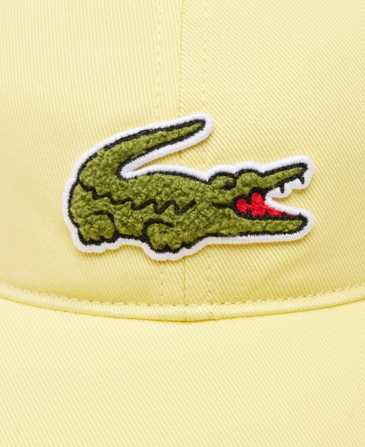 Shop Lacoste Men's Croc Logo Cap In 107 - Yellow