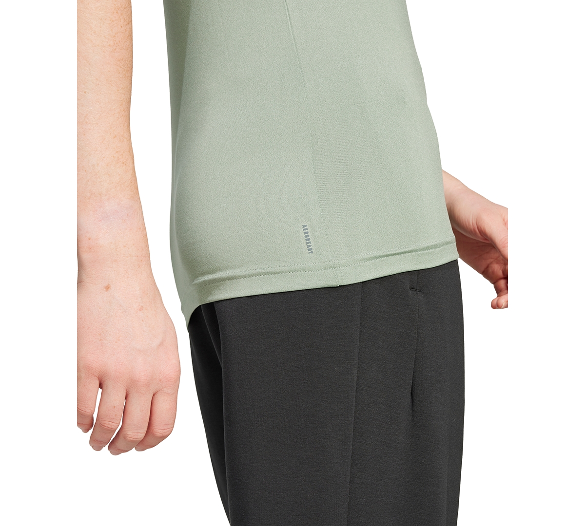 Adidas Originals Women's Training Moisture-wicking Logo V-neck T-shirt In Green