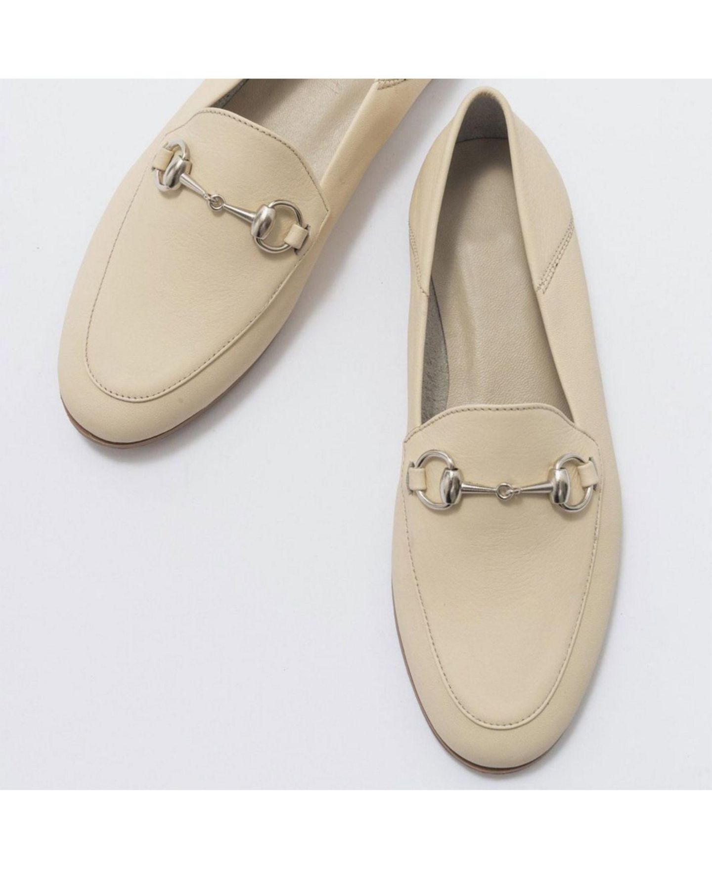 Женские туфли Forever & Always Shoes Penny Leather Horsebit, цвет: Бежевый кожаный — фото 3