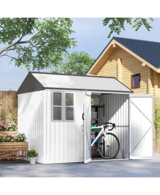 8' x 6' Metal Garden Storage Shed W/ Windows & Vents,