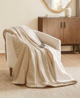 Electric Reversible Plush to Berber Blanket, Queen