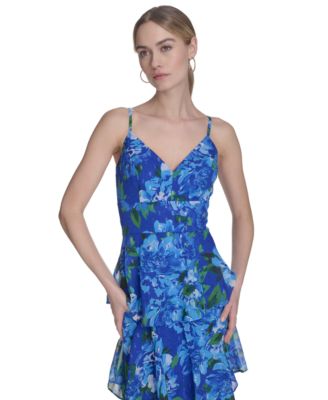 sachin and babi light blue dress H&M William Morris Blue Floral Tiered Chiffon Midi Maxi Dress Size 10 12 EU  38