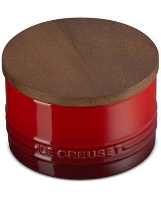 Stoneware Signature Canister with Wood Lid, 16-Oz.