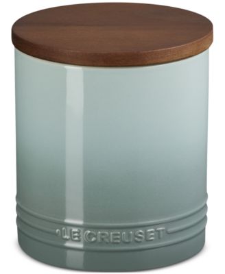 Stoneware Signature Canister with Wood Lid, 1.2-Qt.