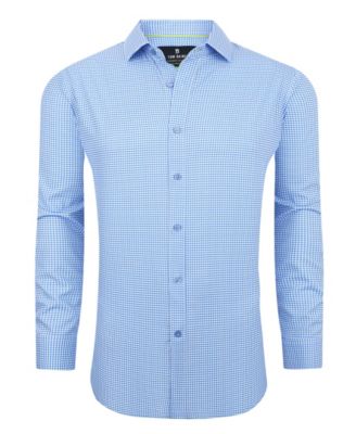 Men's Four Way Stretch Plaid Button Down Dress Shirt