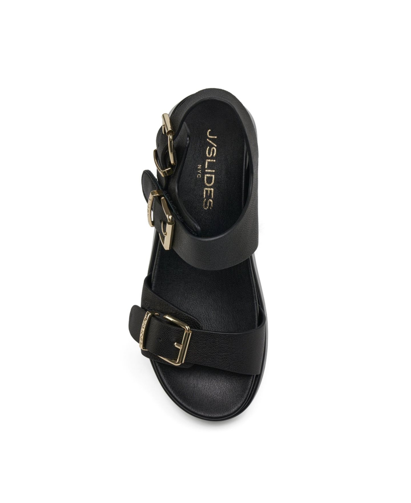 Женские сандалии JSlides Brooke Sandal, цвет: Чёрный кожаный — фото 5