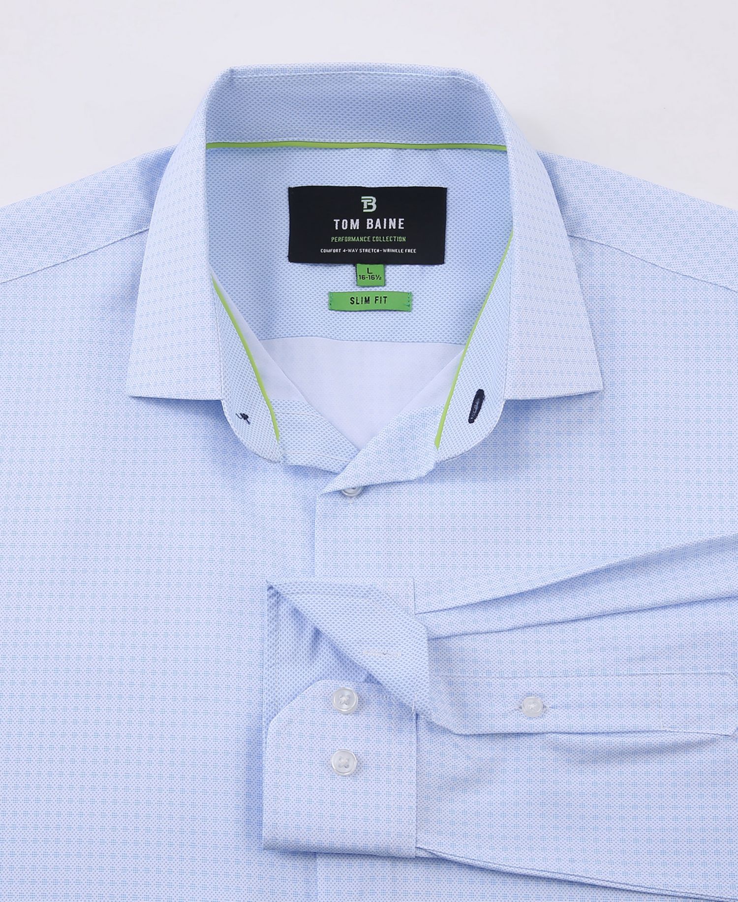 Men's Four Way Stretch Geo Print Button Down Dress Shirt