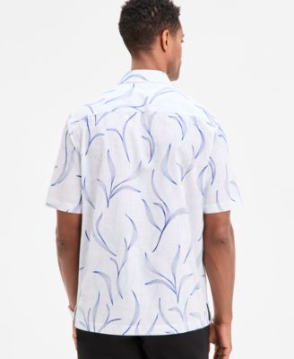 Men's Johnny Short Sleeve Botanical Print Button-Front Shirt, Exclusively at Macy's