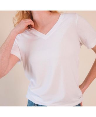 Plus Size Louise Cotton + Tencel V-neck Tee