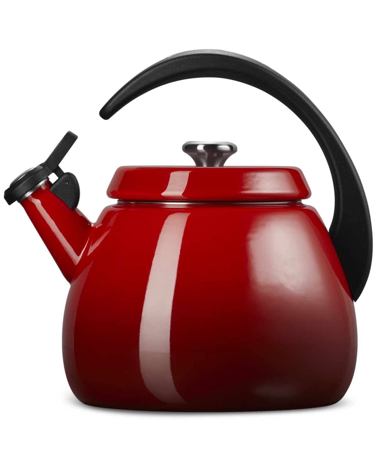 Le Creuset 2.2-quart Enameled Stainless Steel Whistling Cloche Kettle In Cerise