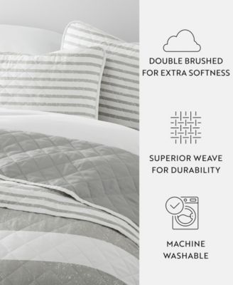 Summer Stripes Reversible 2-Pc. Lightweight Quilt Set, Twin/Twin XL