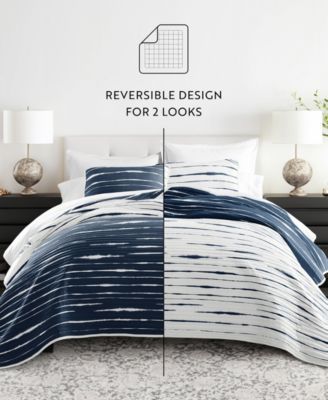 Horizon Lines Reversible 3-Pc. Lightweight Quilt Set, King/California King