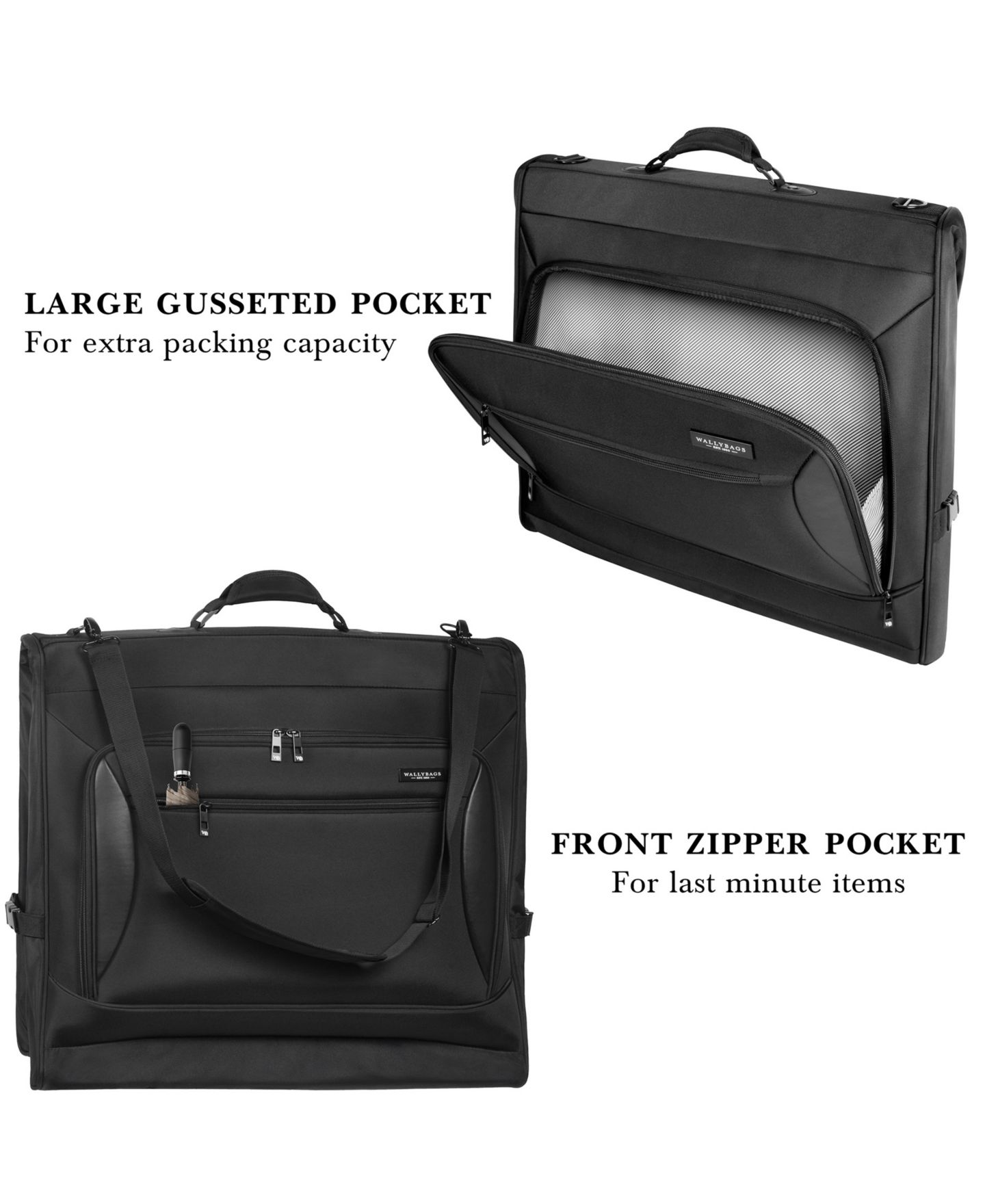 Сумка WallyBags 45" Premium Garment, цвет: Чёрный — фото 3