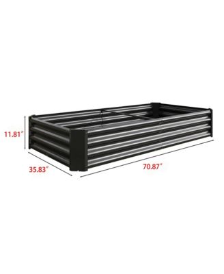 Raised Garden Bed Outdoor, 6×3×1ft , Metal Raised  Rectangle Planter Beds for Plants, Vegetables, and Flowers - Black