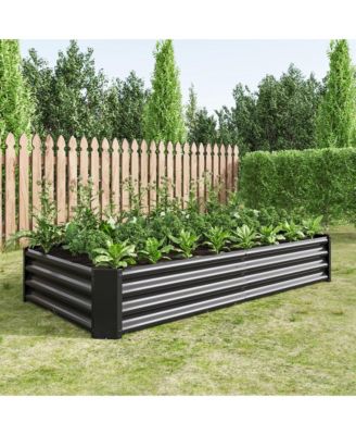 Raised Garden Bed Outdoor, 6×3×1ft , Metal Raised  Rectangle Planter Beds for Plants, Vegetables, and Flowers - Black