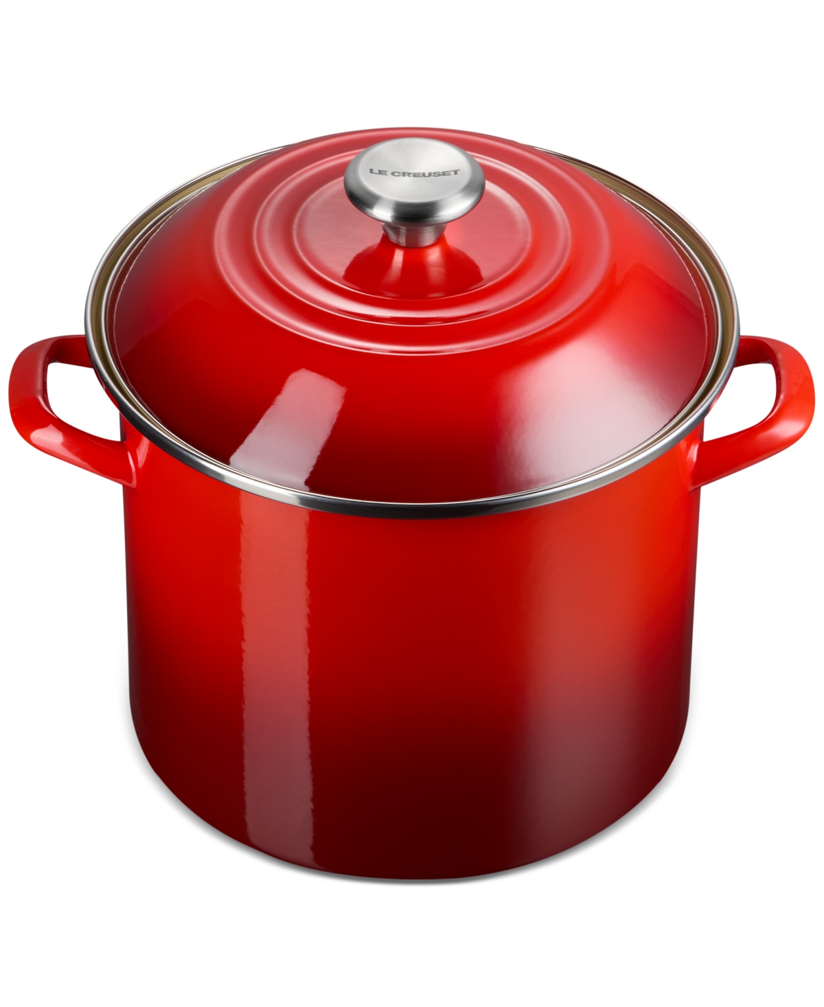 Le Creuset 10 Quart Enamel On Steel Stock Pot With Lid In Cerise