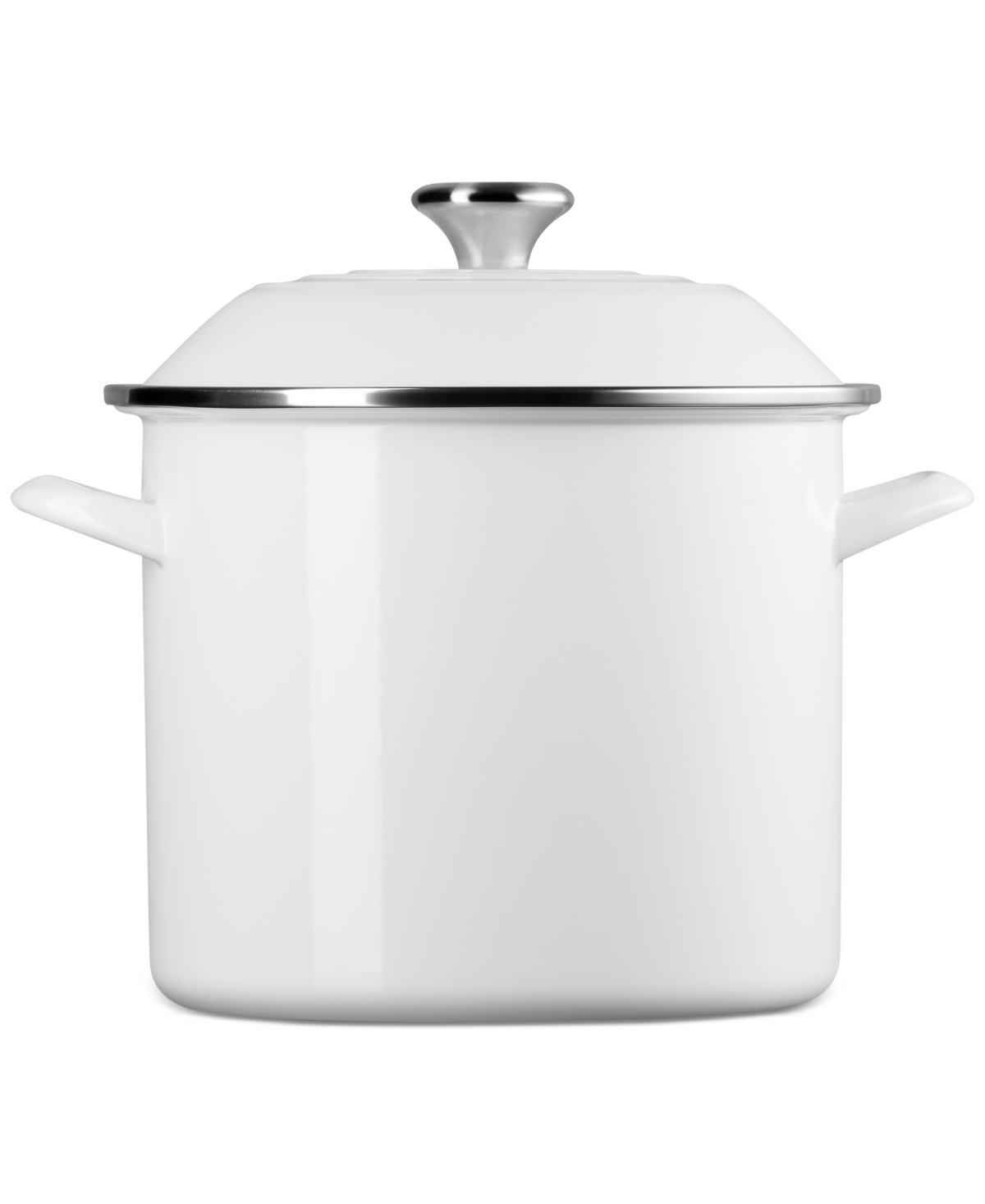 Le Creuset 10-quart Enameled Stainless Steel Stock Pot In White