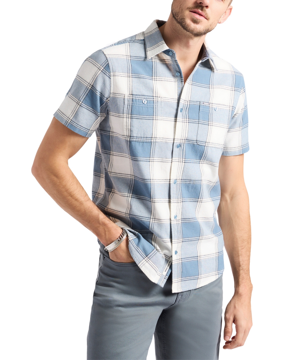 Buffalo David Bitton Men's Sagrino Fitted Plaid Button-down Shirt In Mirage