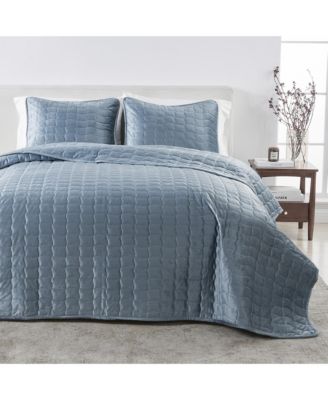 Velvet Dual-Sided Box-Stitched Quilt Set