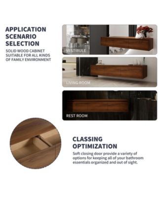 60" Bathroom Cabinet,Soft Close Drawer,Float Mounting Design (Only Vanity, Without Sink)