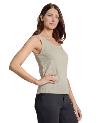 Petite Ribbed Scoop-Neck Tank Top