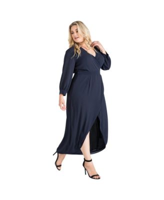 Plus Size Tulip High Low Chiffon Wrap Dress Maxi Length