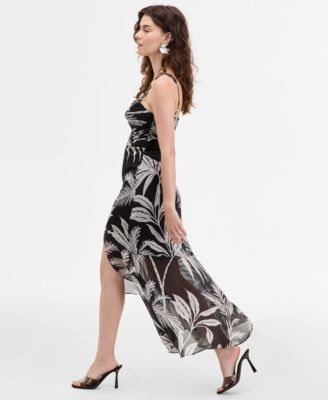 Women's Stacie Printed Shirred Chain-Strap Dress