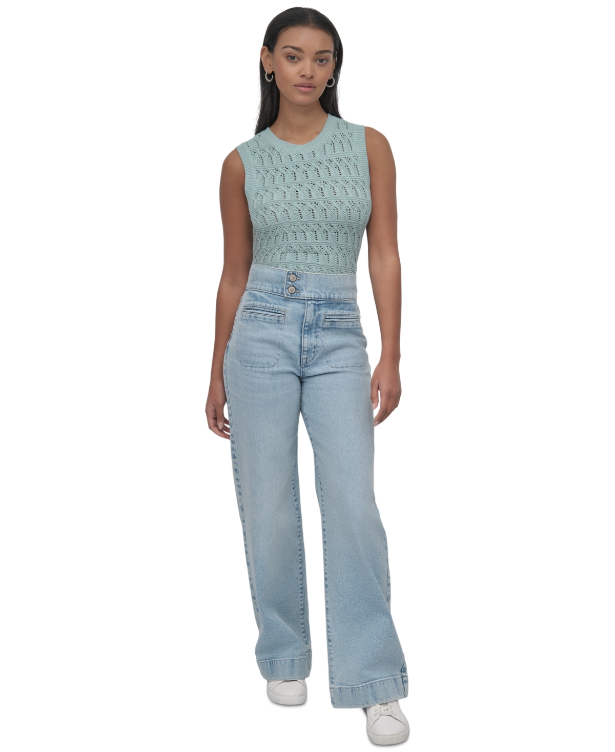 Women's High-Rise Tab-Waist Wide-Leg Jeans - Kx8 - Cortlandt