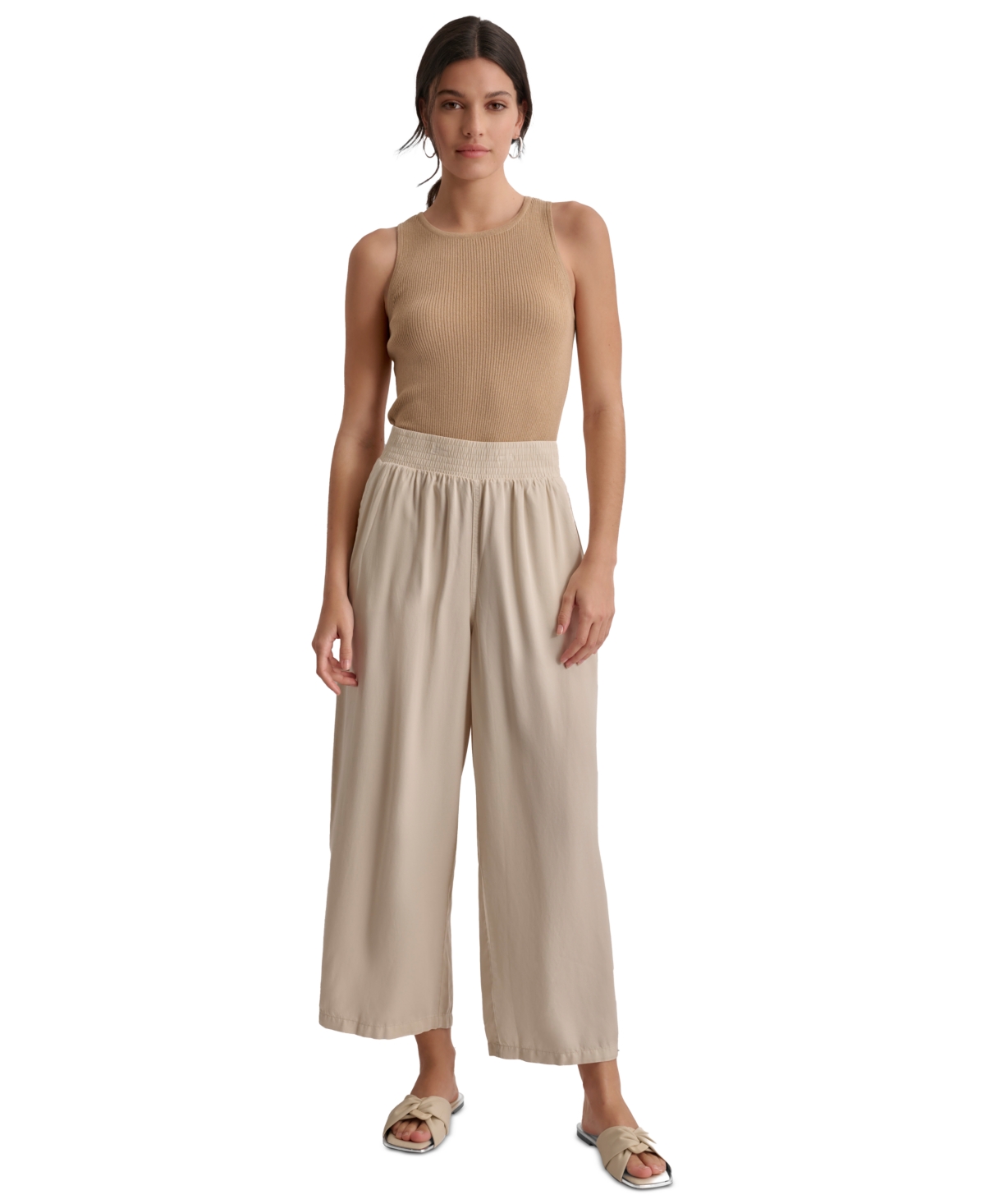 DKNY JEANS WOMEN'S PULL-ON WIDE-LEG ANKLE PANTS 