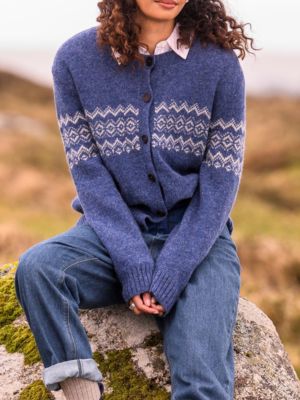 Women's Fair Isle Crew Neck Cardigan