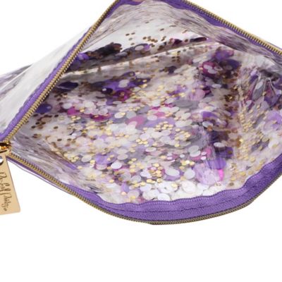 Spirit Squad Confetti Everything Pouch Makeup Bag Travel BagCosmetic Bag for Women (Purple Crush