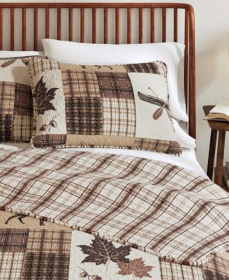 Rustic Lodge Patchwork Microfiber Quilt Set With Shams