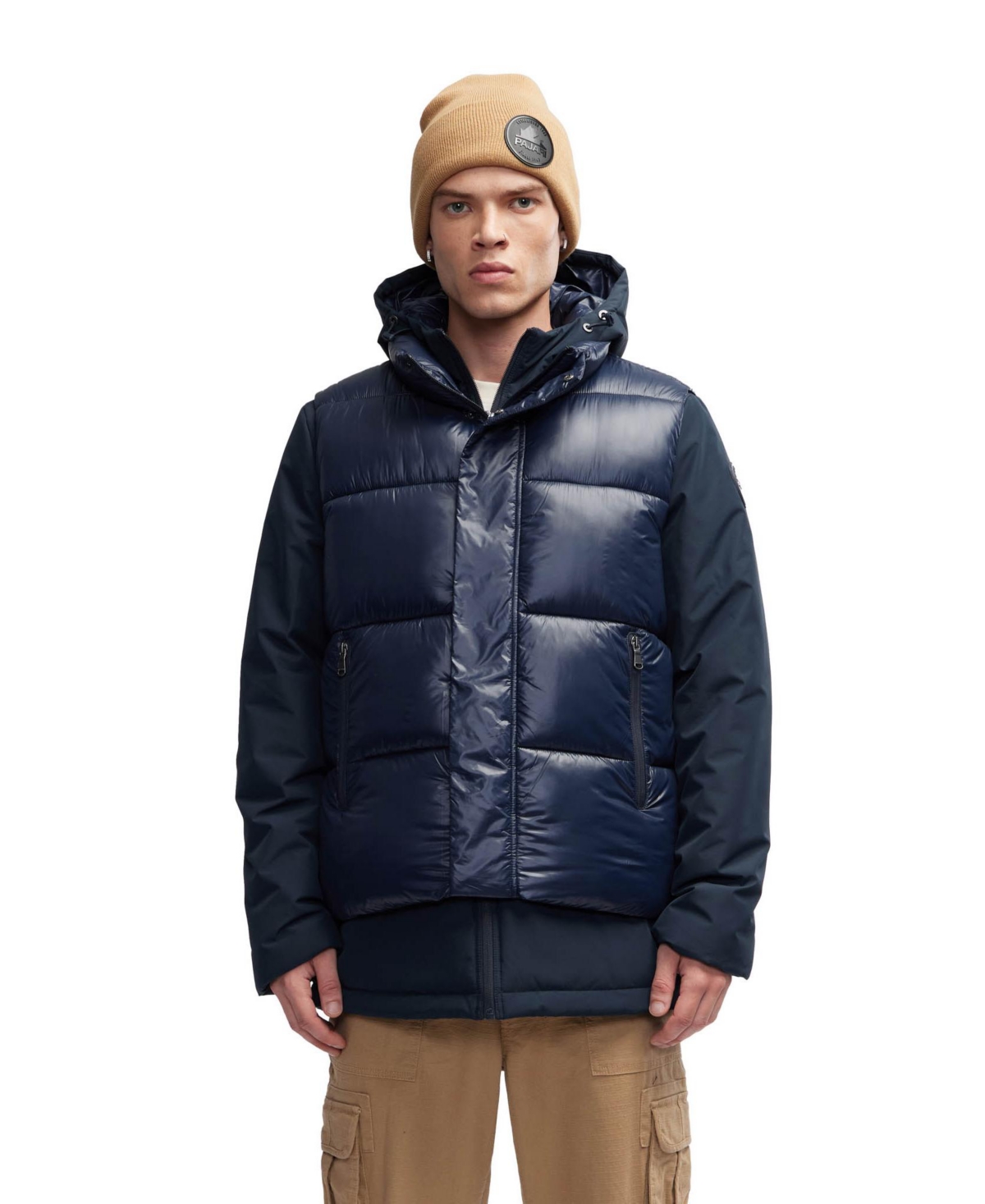 Men's Kiet 3 In 1 Padded Jacket with Inner Removable Lightweight Vest - Navy