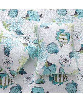 Linery & Co Coastal Microfiber Quilt Set With Shams