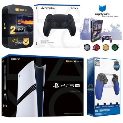 PlayStation 5 Pro with Extra Volcanic Red Controller, Trigger Stop Kit and MightySkins Decal Voucher Plus 2 Year CPS Extended Warranty