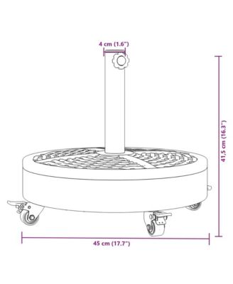 Parasol Base with Wheels for  1.5"/1.9" Poles 59.5 lb Round