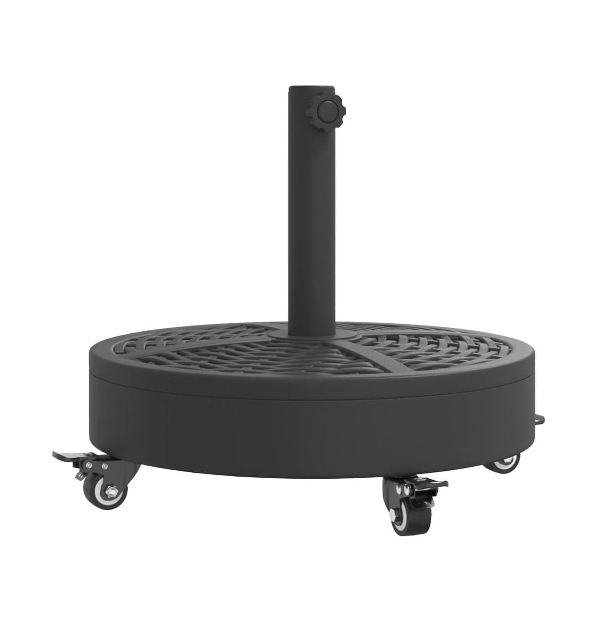 Parasol Base with Wheels for 1.5"/1.9" Poles 59.5 lb Round - Black