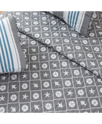 Coastal Microfiber Quilt Set With Shams