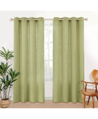 Linen Blend Privacy and Light Filtering Texture Grommet Pair 2 Panels