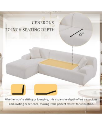 Modern Large L-Shape Modular Sectional Sofa for Living Room, Bedroom, Salon, 2 Piece Free Combination, Simplified Style