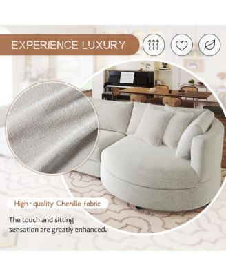 Three Indoor Cushioned Combination Sofas with Three Pillows and Curved Seat, for Living Room, Study Room, and Apartment