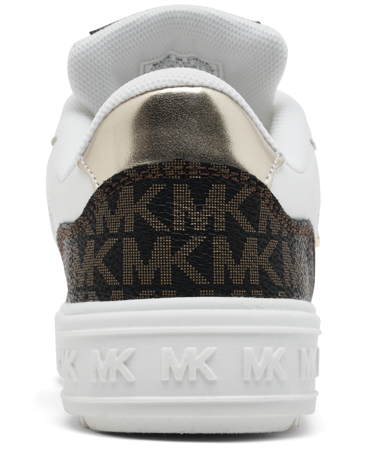 Michael Kors Little Girls Emmet Rumi Casual Sneakers From Finish Line In White,brown