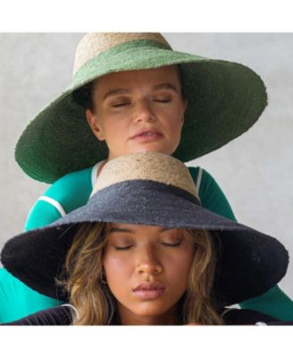 Riri Duo Jute Handwoven Straw Hat In Natural & Black