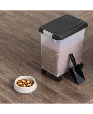 USA 30Lbs Airtight Dog Food Storage Container with 2-Cup Scoop and Slow Feeder Bowl Combo, Black