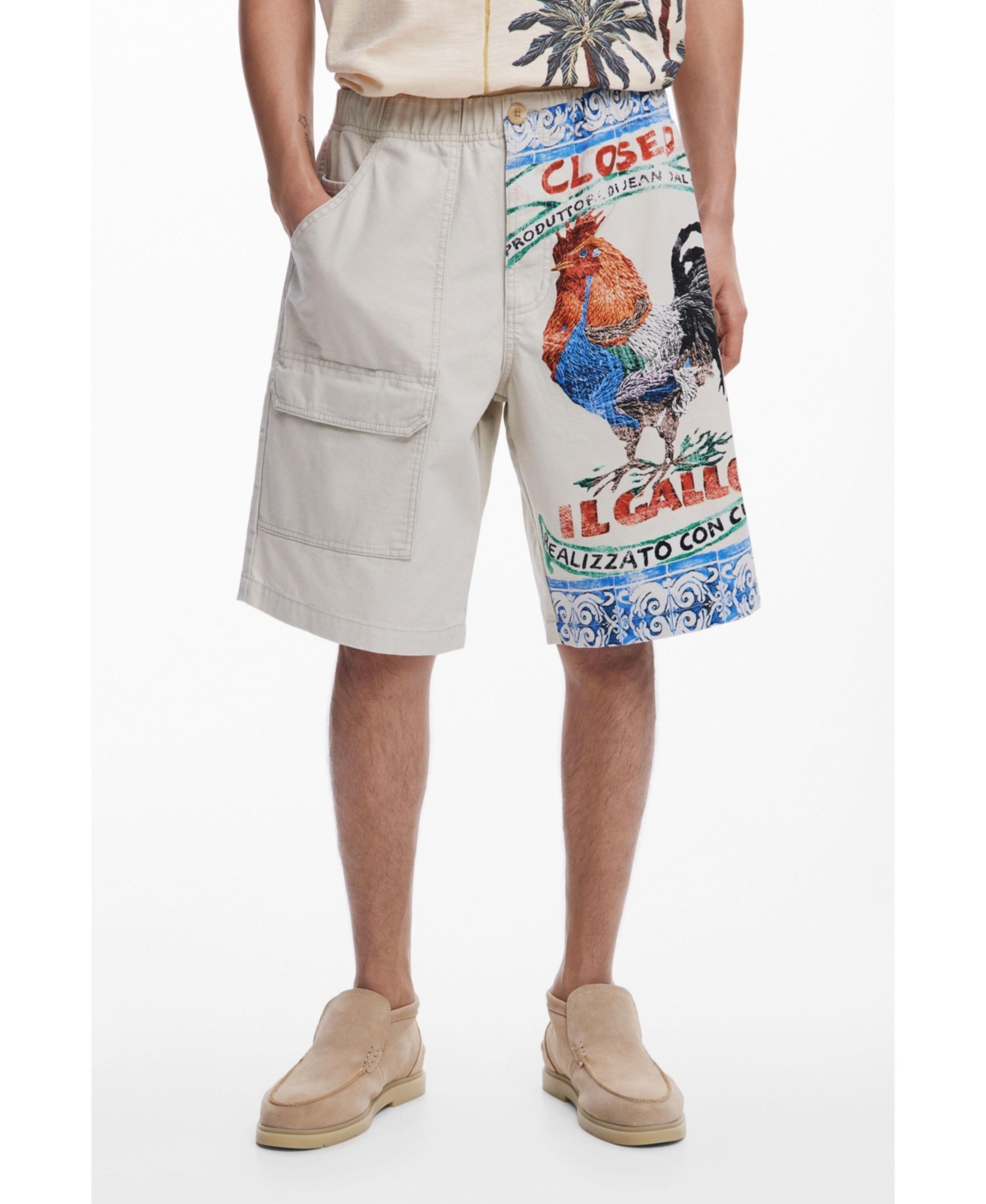 Men's Cargo Bermuda shorts - Light beige