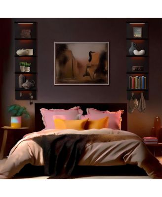 5 Tier Wall Mounted Floating Shelf Unit with LED Lights - Home Decor and Storage Organizer