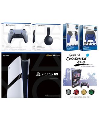 Playstation 5 Pro Bundle with Pulse Headset, Extra Controller, Pro Gamer Kit, Trigger Kit and MightySkins Decal Voucher Plus 1 Year CPS Extended Warranty