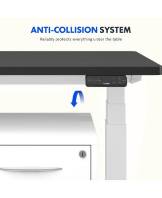 E7-COMMERCIAL 72  W Electric Adjustable Standing Desk, Rectangular Chipboard Top, White Base