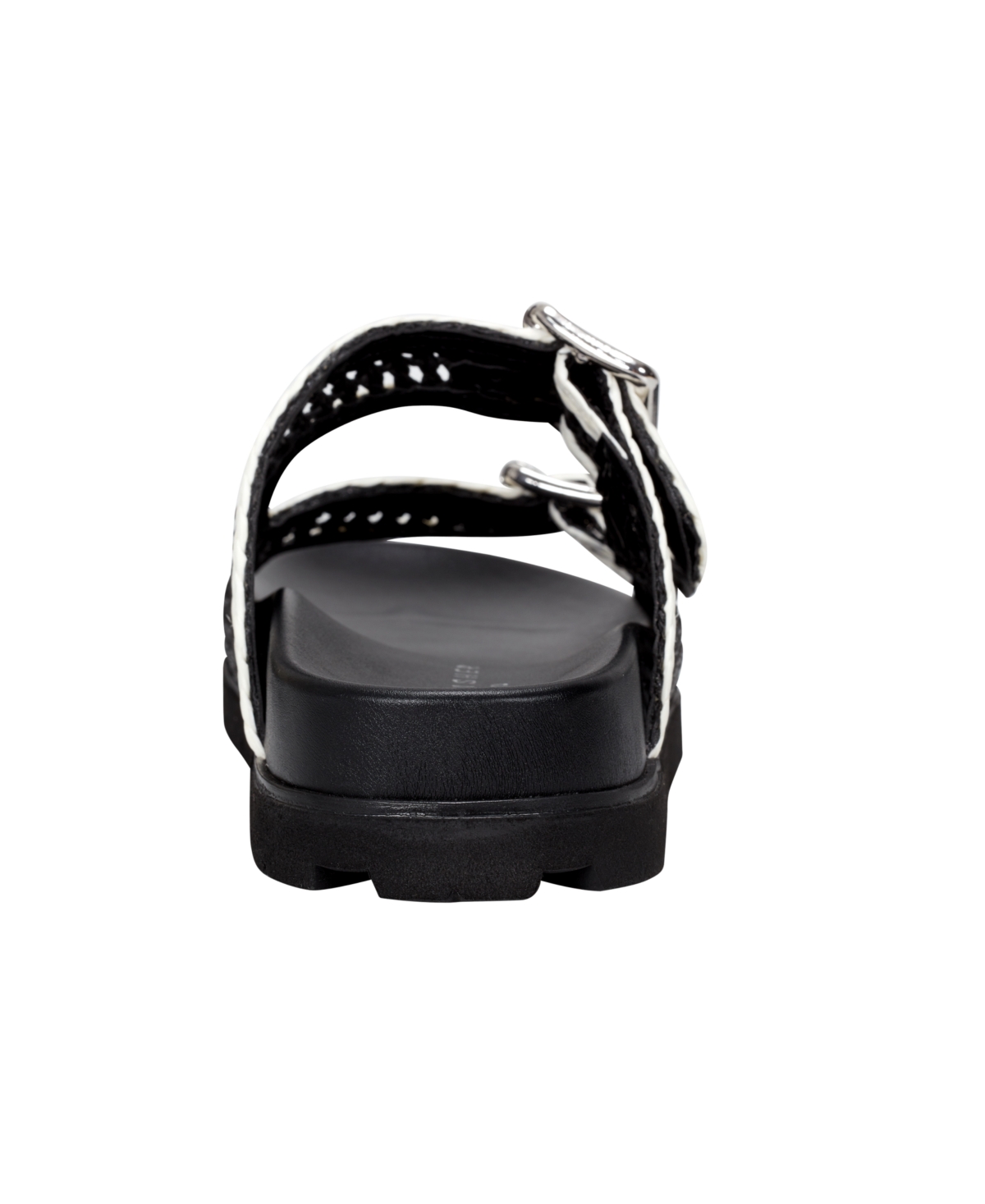 Marc Fisher Ltd Raffia Dual-buckle Sporty Sandals In Black