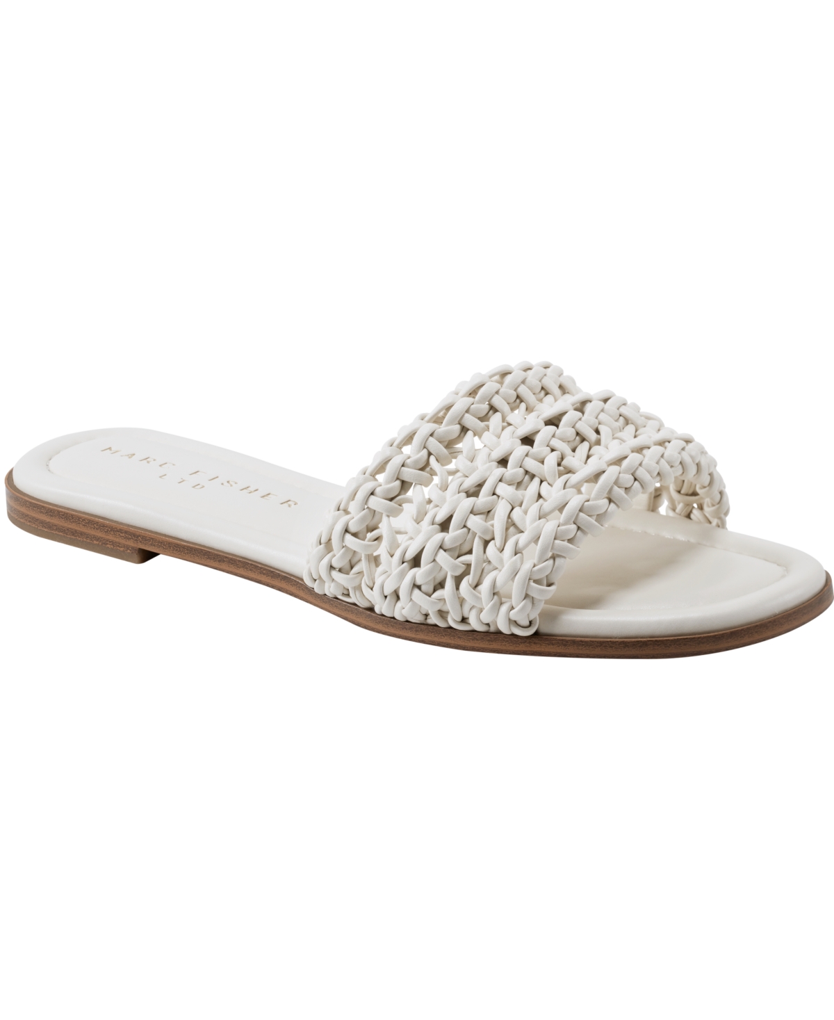 Marc Fisher Ltd Women's Vickee Woven Flat Slide Sandals In Cream